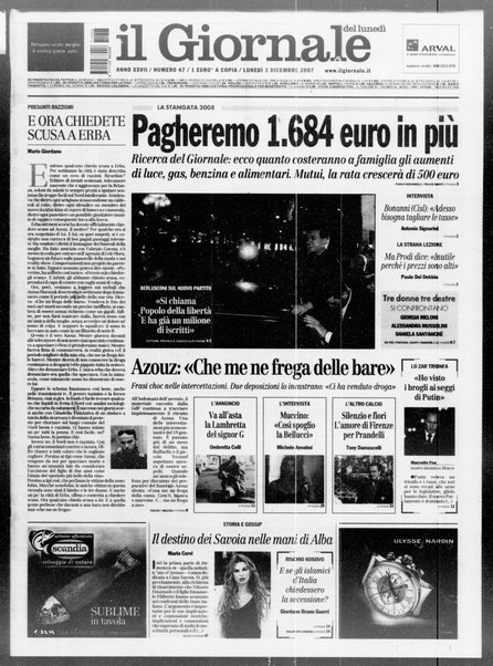 Il giornale del lunedi